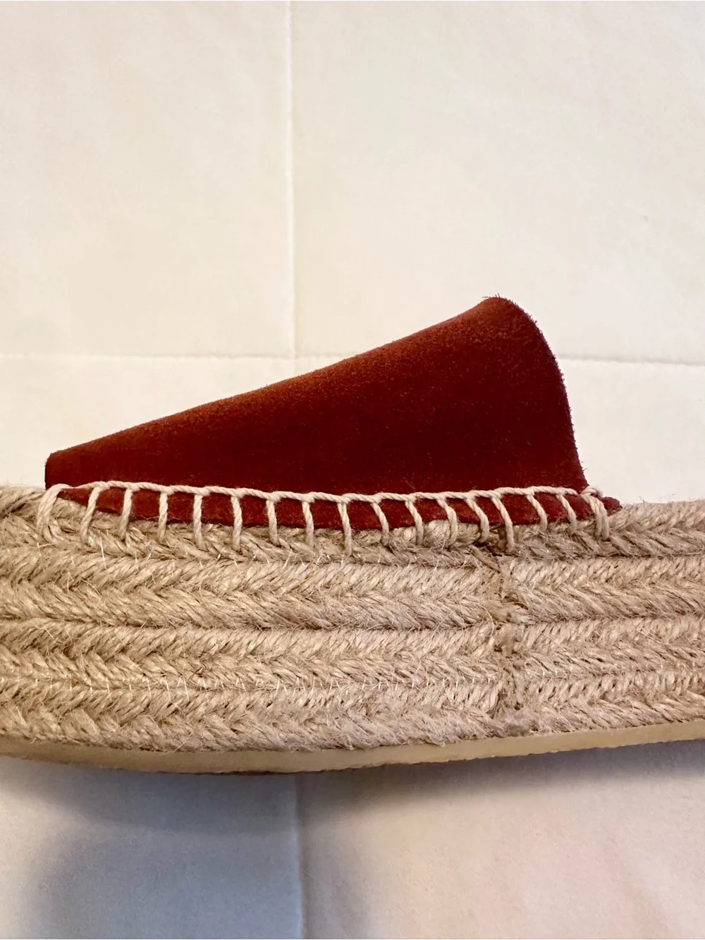Zara | rust suede espadrille slide flatform sandal - Picture 11 of 11